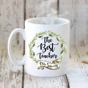 Best teacher coffee mug, Personalized Teacher Mug Gift, Best Teacher Ever Mug, Custom gift for Teacher, Modern Coffee Mug, Tea cup Present