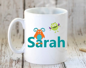 Personalized Funny Monsters Mug: Custom Kids Gift