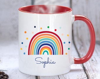 Personalized Rainbow Mug, Customised Mug, Rainbow Mug, Bridesmaid mug Gifts, Personalised gift Mug, Coffee mug, Birthday gift, LGBTQ Pride