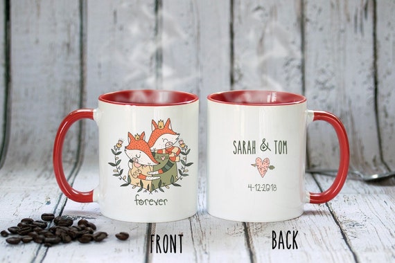 Fox mug, Forever Coffee Mug, Personalized Fox Mug, Gift For Fox Lovers, Gift for Her Mrs and Mr Coffee mug Wedding gift Birthday Mug Tea mug