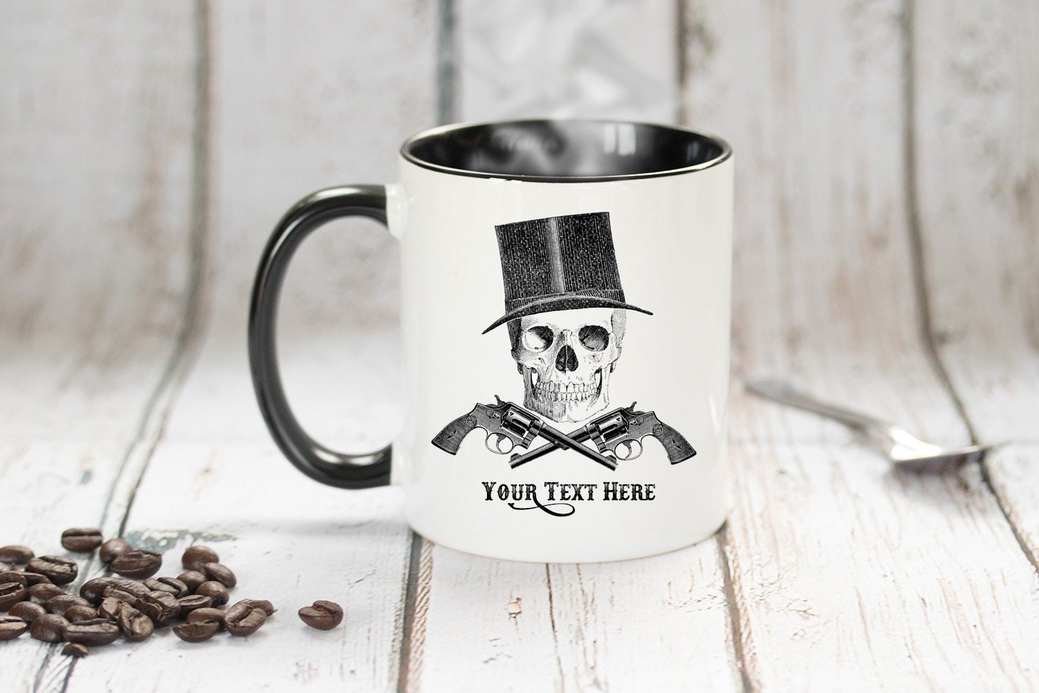 Skull Pistol Taza de café Bad Ass Coffee Tea Mug Regalo Etsy