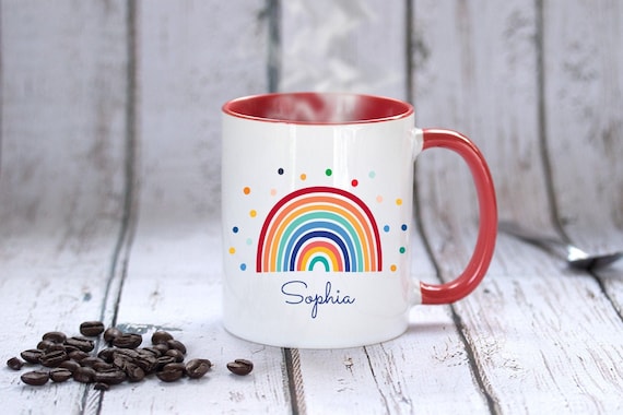 Personalized Rainbow Mug, Customised Mug, Rainbow Mug, Bridesmaid mug Gifts, Personalised gift Mug, Coffee mug, Birthday gift, LGBTQ Pride