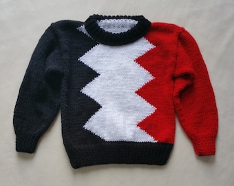 Hand knit sweater size 3T - Children's sweater - Toddler knits - Kids jumper - Crew neck kid pullover