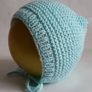 Handknit Baby Bonnet - Handmade Classic Bonnet - Baby Shower Gift