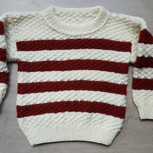 Knit Baby Sweater Pullover Sweater Winter Knit Sweater Infant Unisex Clothes Handmade Knitted Baby Jumper image 1