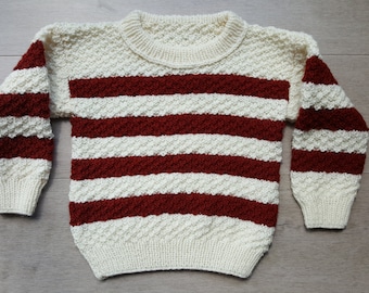 Knit Baby Sweater - Pullover Sweater - Winter Knit Sweater - Infant Unisex Clothes - Handmade Knitted Baby Jumper