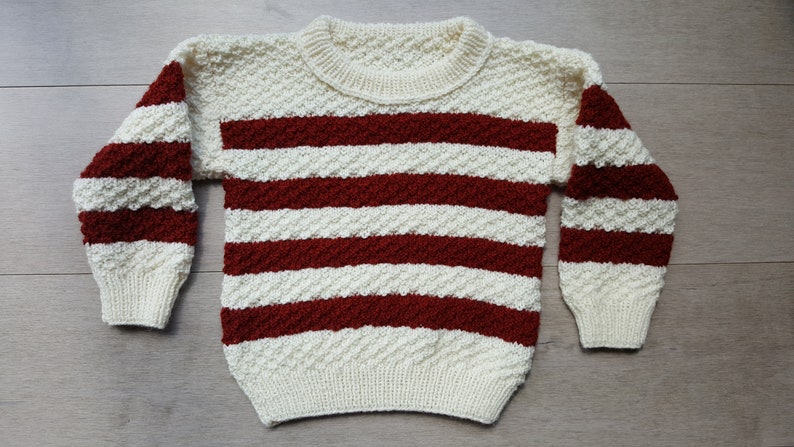 Knit Baby Sweater Pullover Sweater Winter Knit Sweater Infant Unisex Clothes Handmade Knitted Baby Jumper image 1