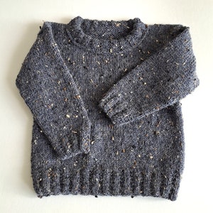 Hand Knit Kids Sweater - Pullover for Toddlers - Handmade Children Alpaca Yarn Jumper - Unisex