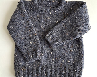 Handgestrickter Kinderpullover - Pullover für Kleinkinder - Handgestrickter Kinder Alpaka Wollpullover - Unisex