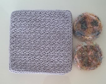 Crochet Cotton Cloth Set (6pk) - Holiday Gift - Handmade in Canada