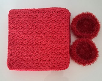 Dish Cloth Sets - Crochet Wash Cloths - Dish Towels - Spa Cloths - Eco Cloths - Knit Dish Cloth