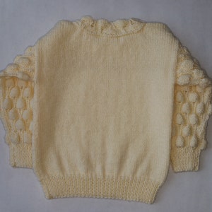 Hand Knitted Kids Sweater Bubble Stitch Jumper Child Girl Sweater Size Kids US 8 image 2