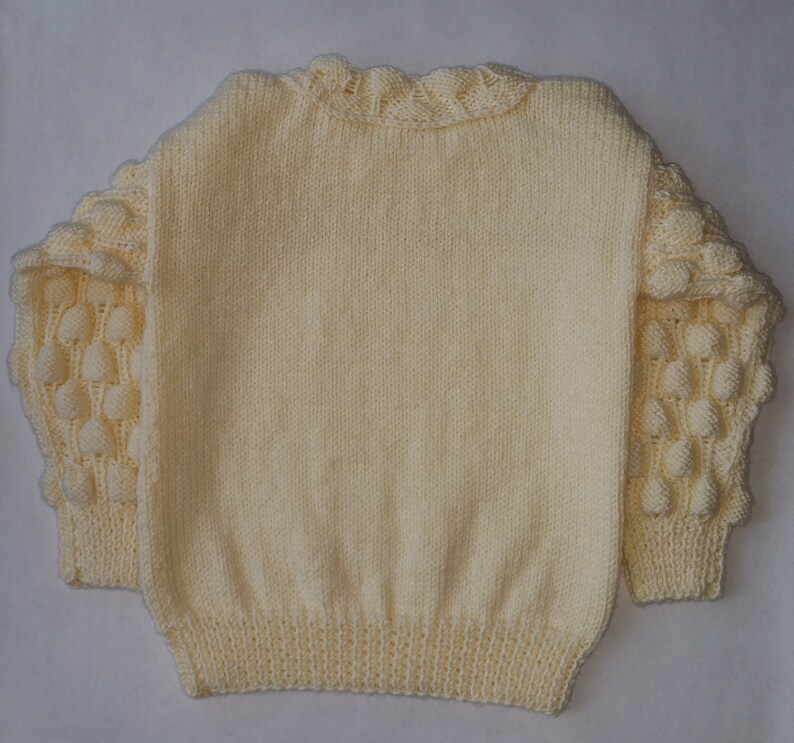 Hand Knitted Kids Sweater Bubble Stitch Jumper Child Girl Sweater Size Kids US 8 image 2