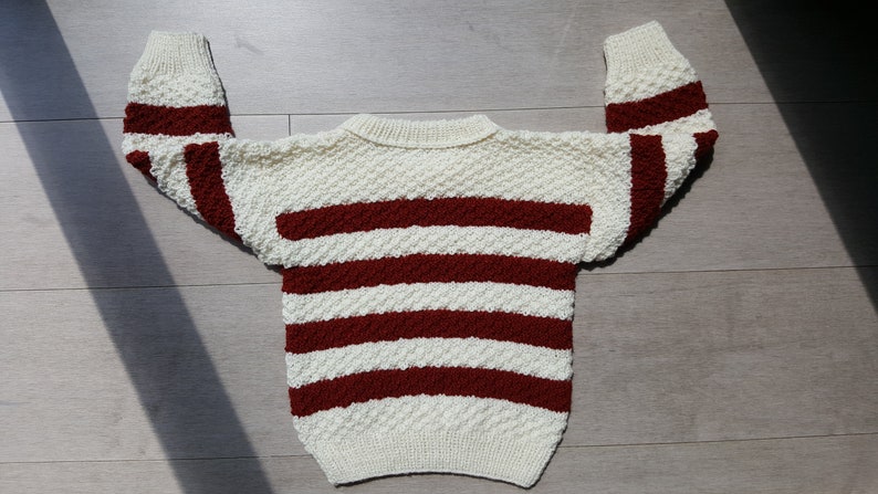 Knit Baby Sweater Pullover Sweater Winter Knit Sweater Infant Unisex Clothes Handmade Knitted Baby Jumper image 3