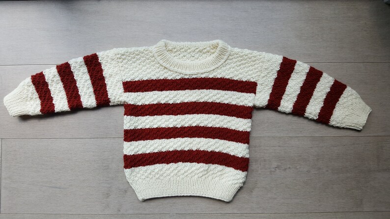 Knit Baby Sweater Pullover Sweater Winter Knit Sweater Infant Unisex Clothes Handmade Knitted Baby Jumper image 2
