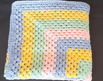 Crochet Pastel Baby Blanket - Handmade Gift for New Baby -Baby Shower