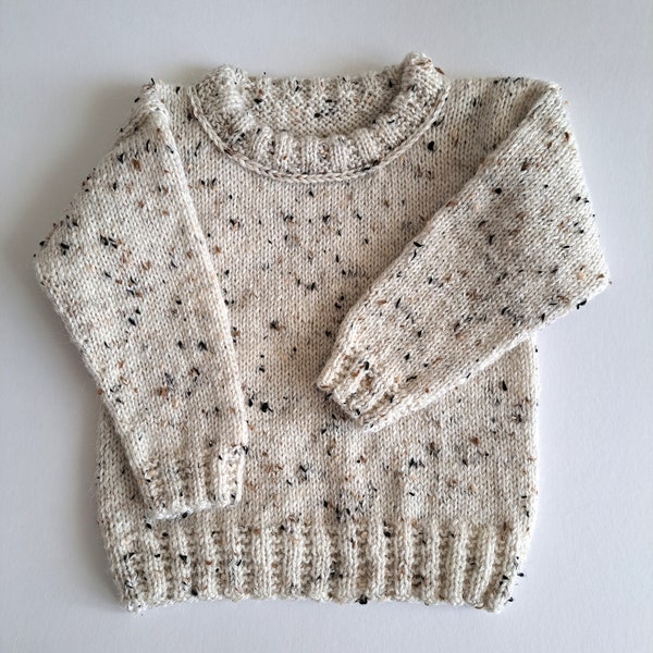 Hand Knit Kids Sweater - Pullover for Toddlers - Handmade Children Alpaca Yarn Jumper - Unisex