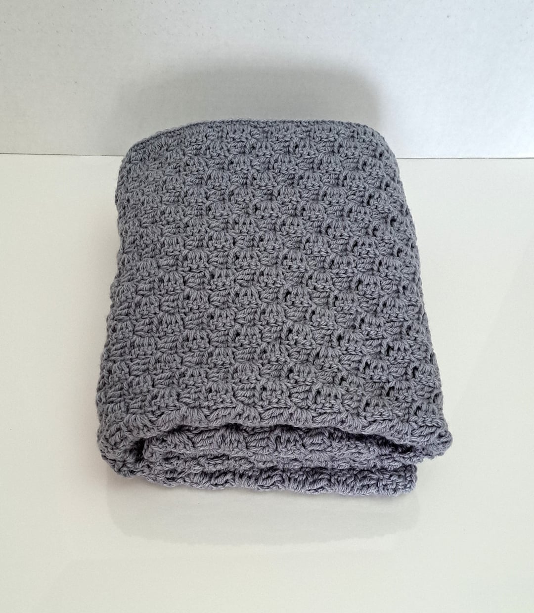 Gender Neutral Baby Blanket Crochet Baby Blanket Grey Colour Car Seat Stroller Travel Ready to