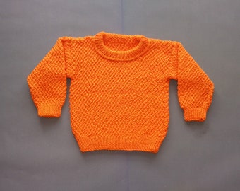 Knit Baby Sweater - Fall Pullover Sweater - Winter Knit Sweater - Infant Unisex Clothes - Handmade Knitted Baby Jumper