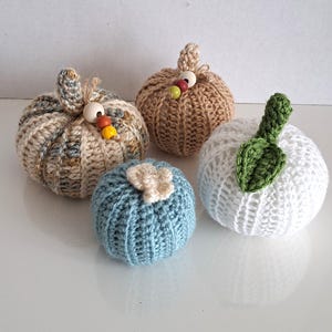 Pumpkin Fall Decor, Knitted Pumpkins, Yarn Crochet Pumpkins, Fall Home Decor, Modern Farmhouse, Autumn, Ready to Ship