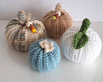 Décoration d'automne citrouille en tricot : citrouilles au crochet, automne de la ferme