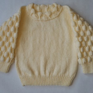 Hand Knitted Kids Sweater Bubble Stitch Jumper Child Girl Sweater Size Kids US 8 image 1