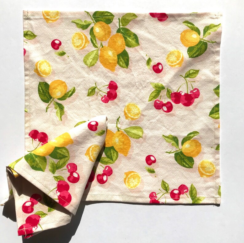 Washable Cotton Serviette Napkins in Fun Prints Great Etsy