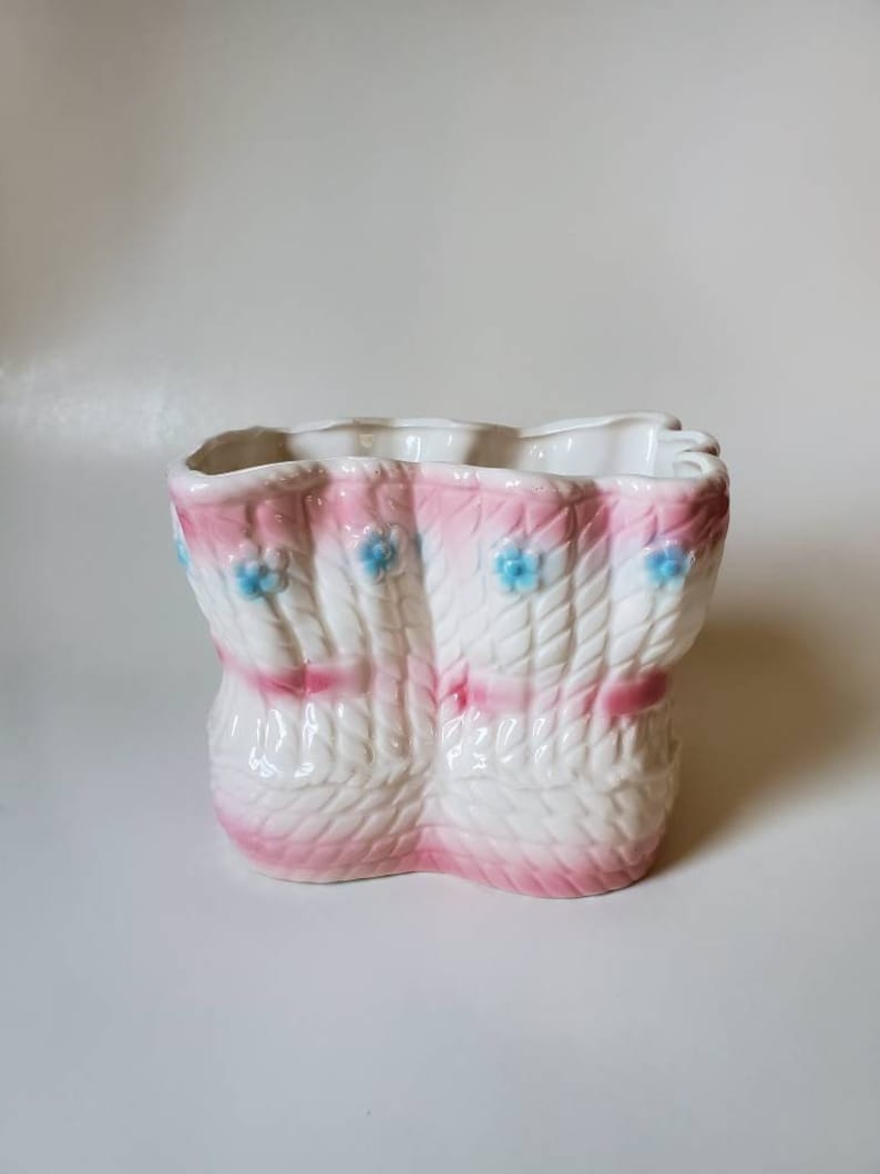 Adorable Vintage Baby Booties Planter