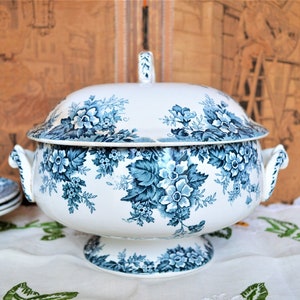 Vintage French Ironstone Tureen: St Amand Marie Louise Art Nouveau
