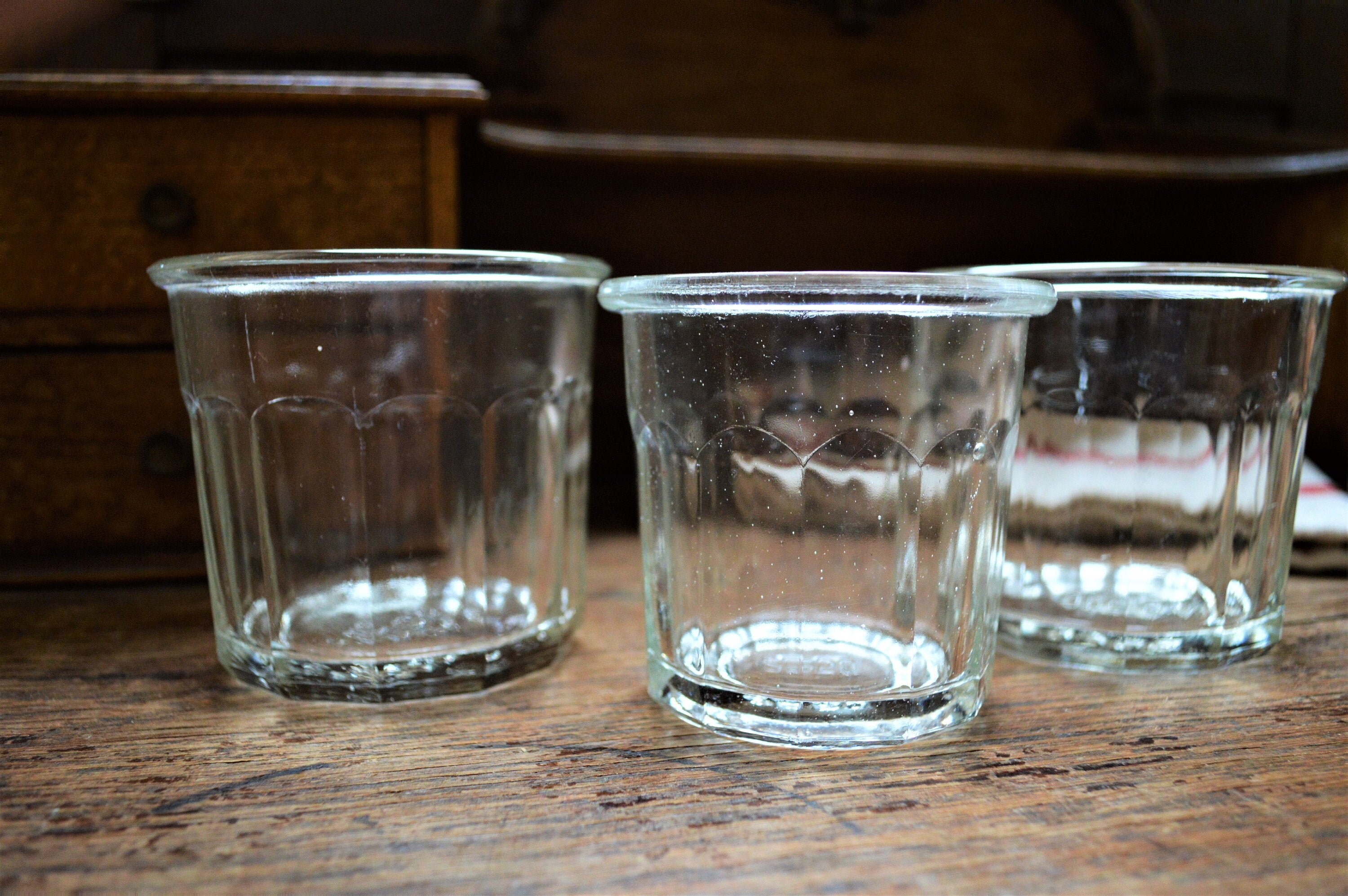 Vintage French Jam Jars Set of 3 1930s Faceted glass Jelly Etsy