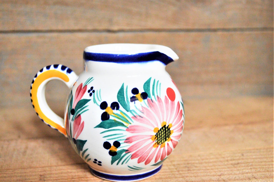 Quimper Cream Jug French Creamer Hand Painted Quimper Etsy UK