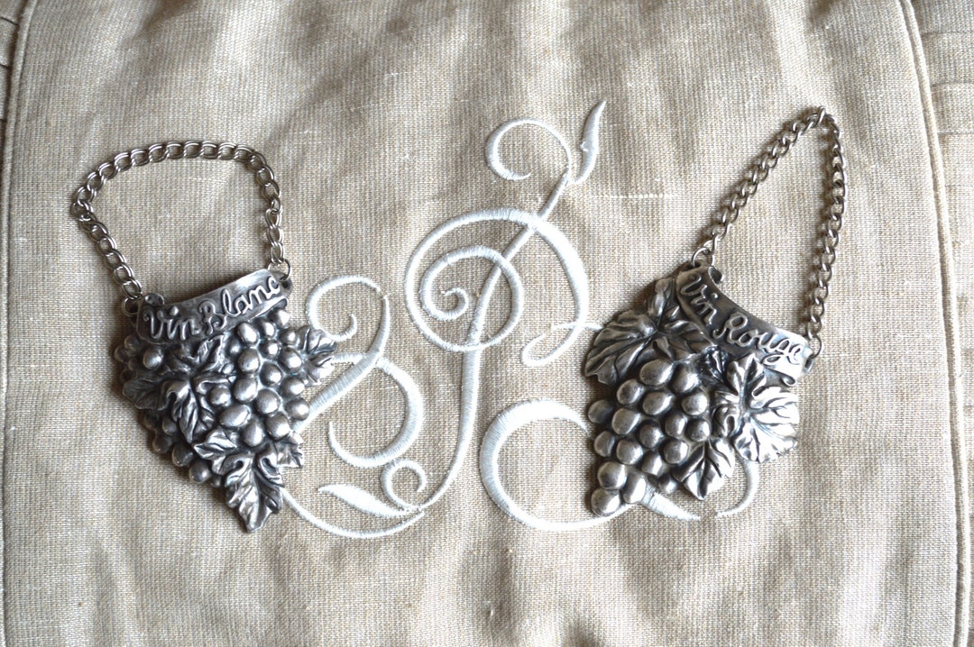 French Pewter Wine Labels Wine Decanter Name Tags White & Red Etsy