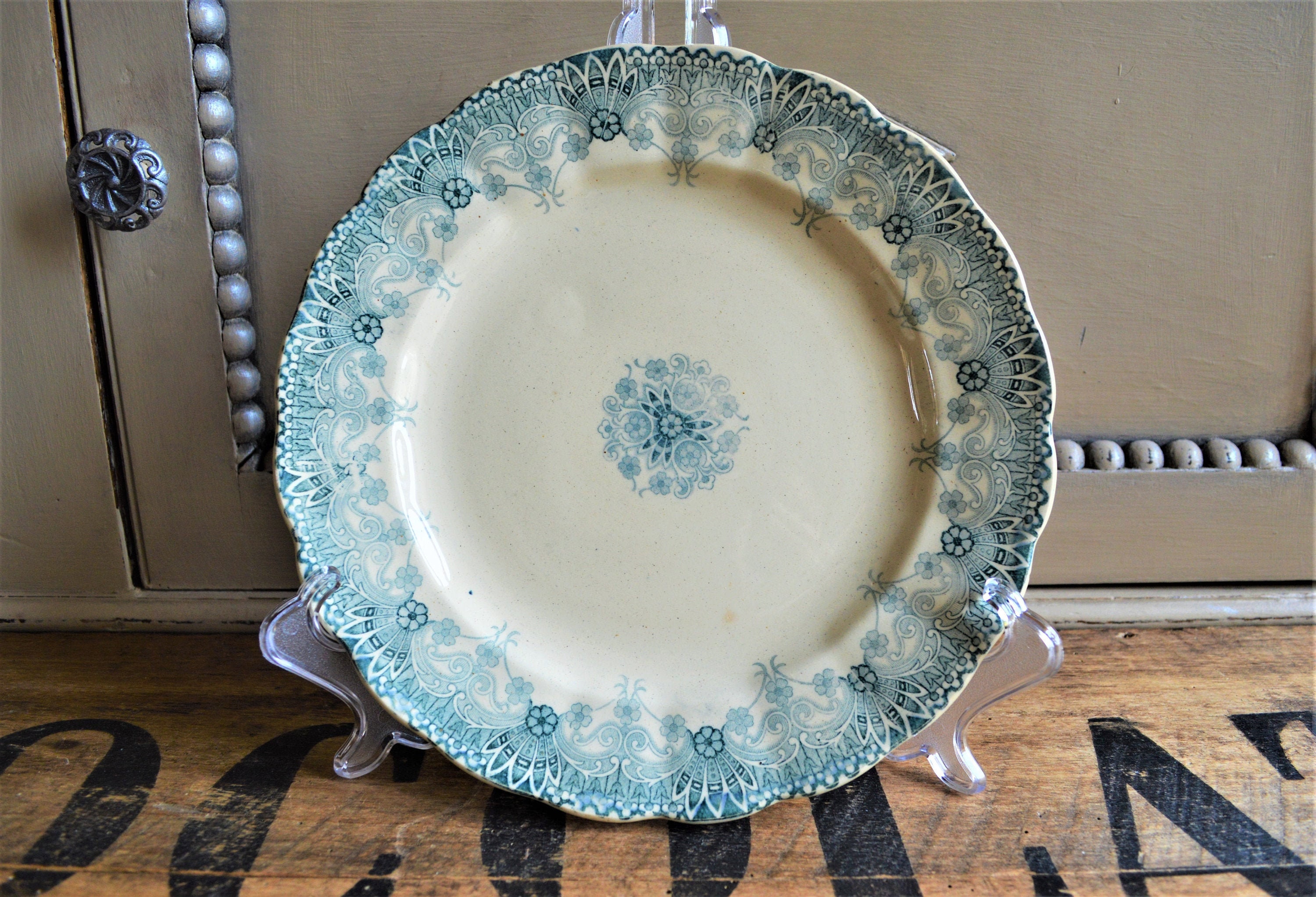 Plaque de Français Art Nouveau, 19Ème Siècle, Pierre Fer Choisy Le Roi, 2 Disponibles, Design Floral