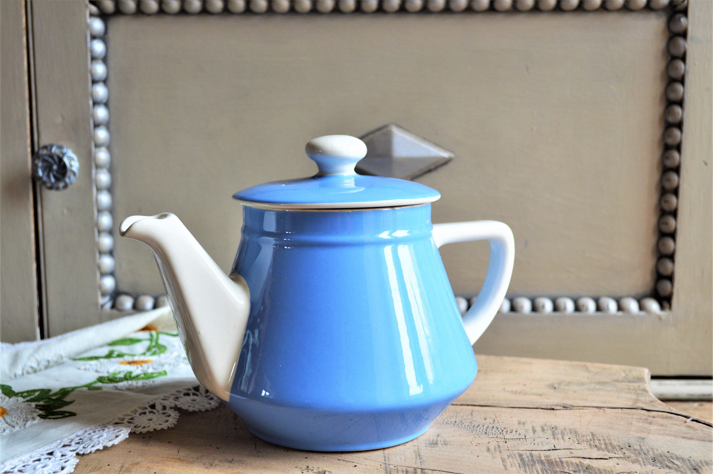 Théière Villeroy & Boch, Années 1940 - 50 Fabriquées en France, Théière Blue Français, Capacité 1 Li