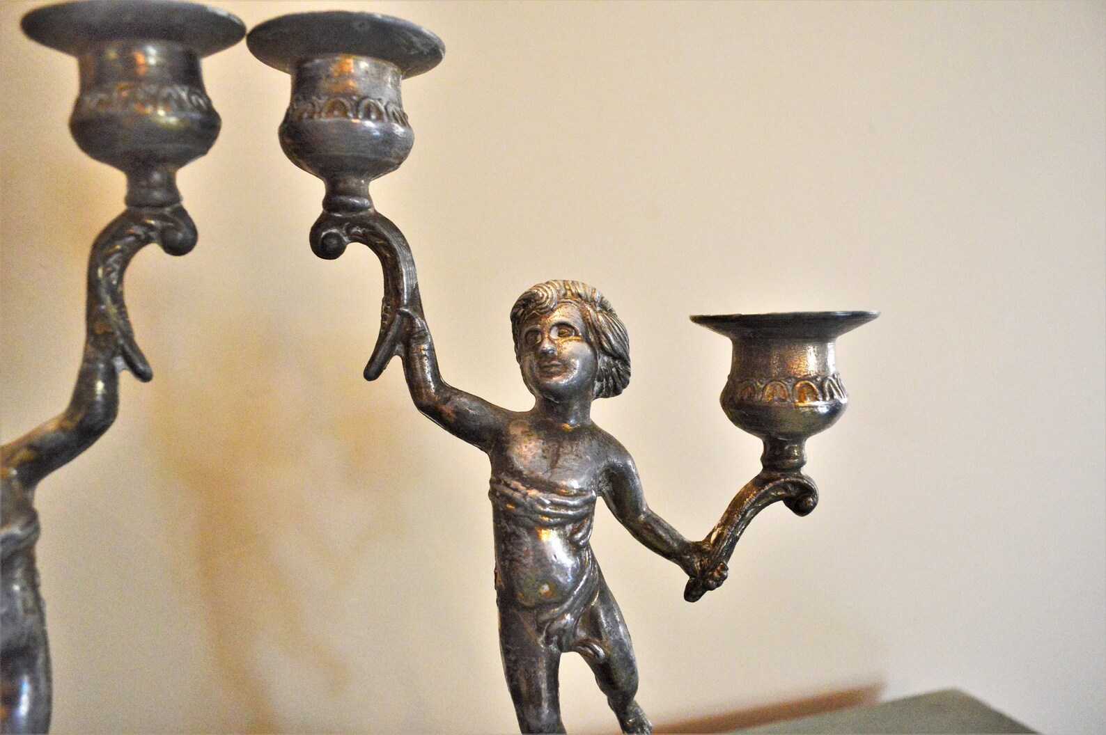 French Cherub Candlestick Holders Vintage Candlesticks Etsy