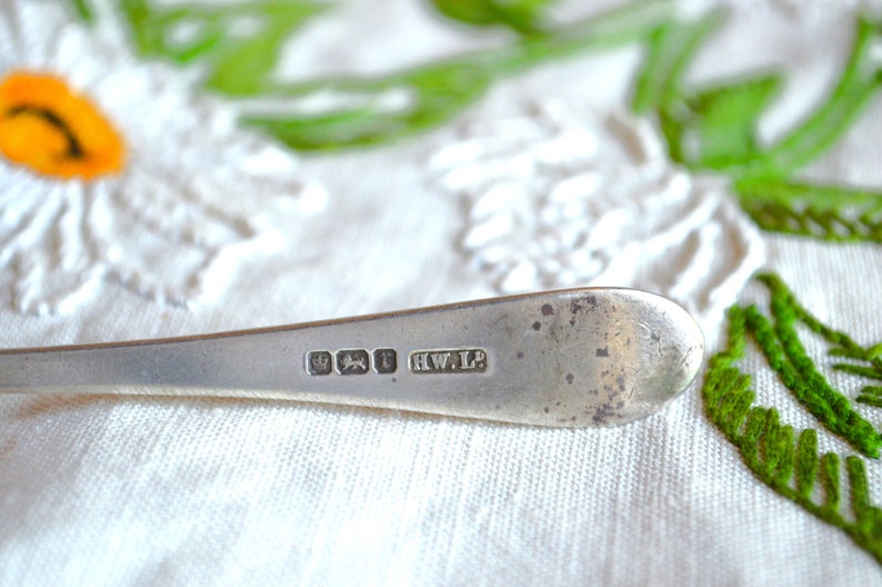 English Silver Pickle Fork Hallmarked, Edwardian 1909 Art Nouveau