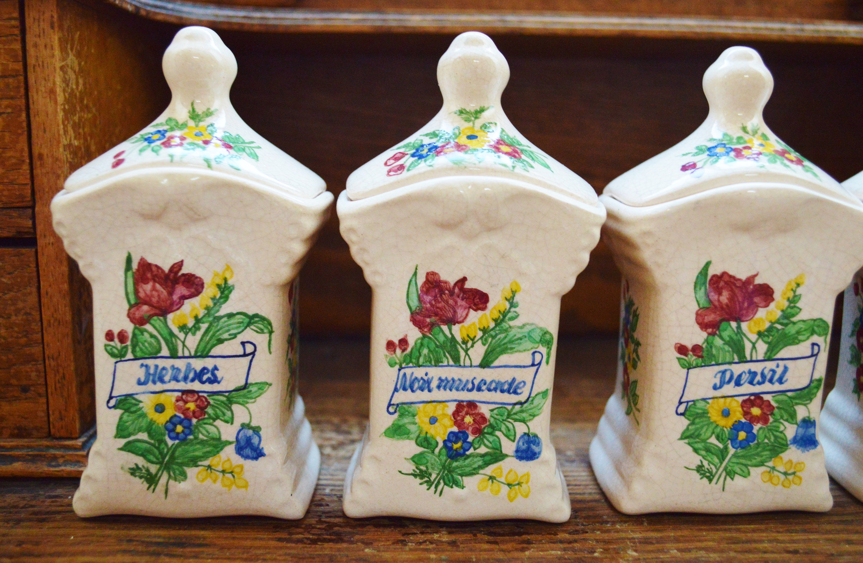 Tarros de especias de gres vintage botes de hierbas y | Etsy