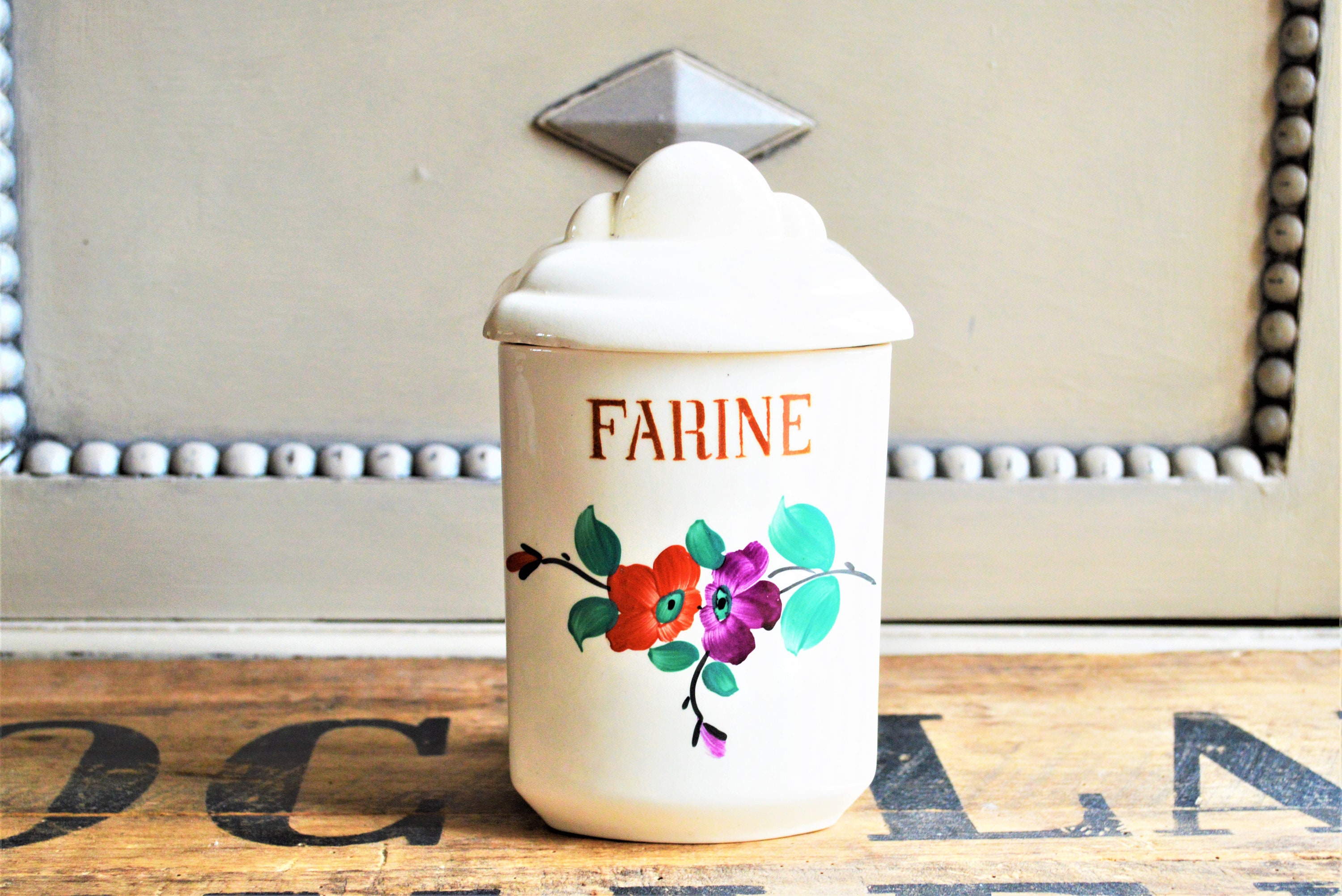 Contenedor de almacenamiento de cerámica francesa | Etsy