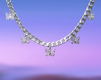 Butterfly Necklace Charm Chain