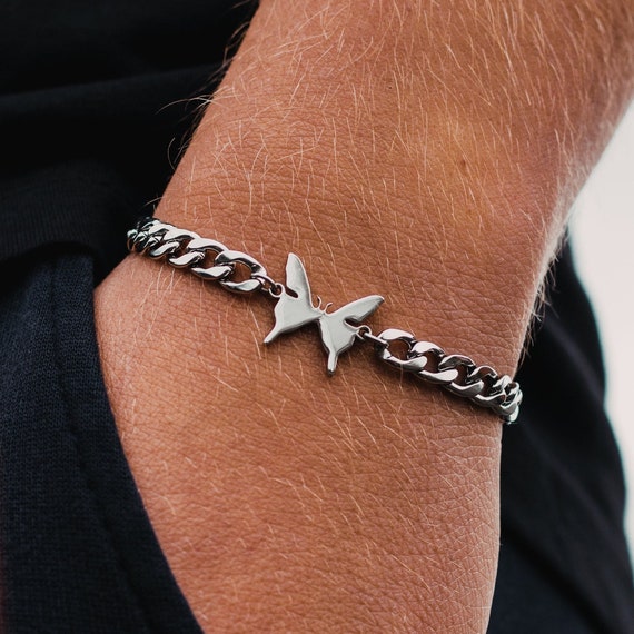 Mens butterfly bracelet deals