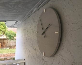 Grey and White Wall Clock