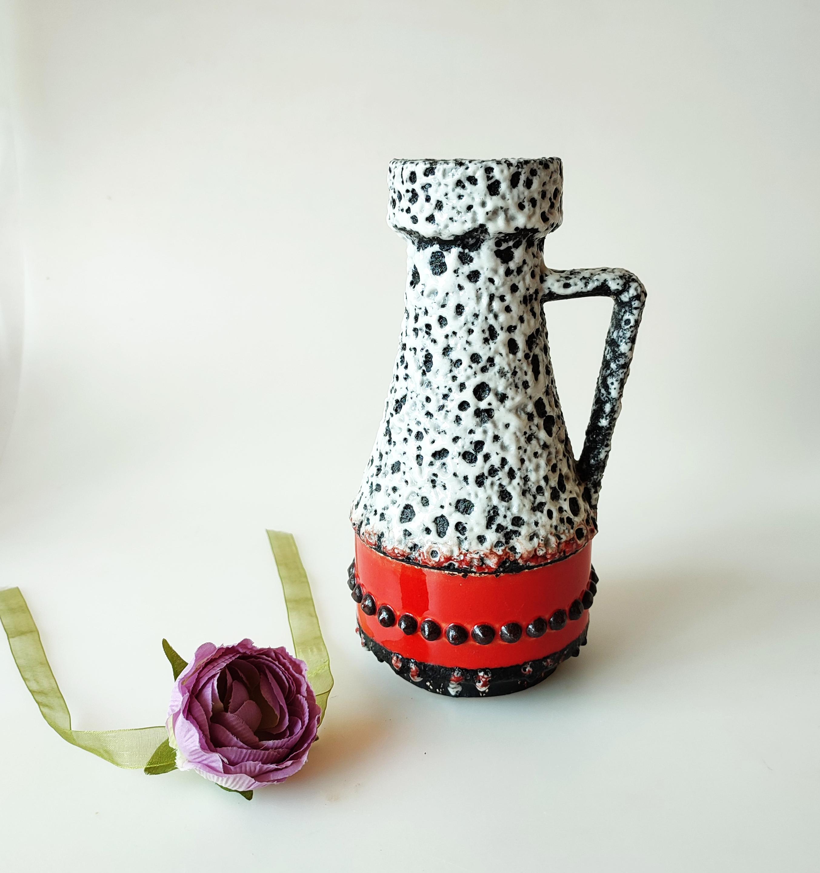【ドイツ shütte ブロック一輪挿し】ミッドセンチュリー Red west german vase - Etsy 日本