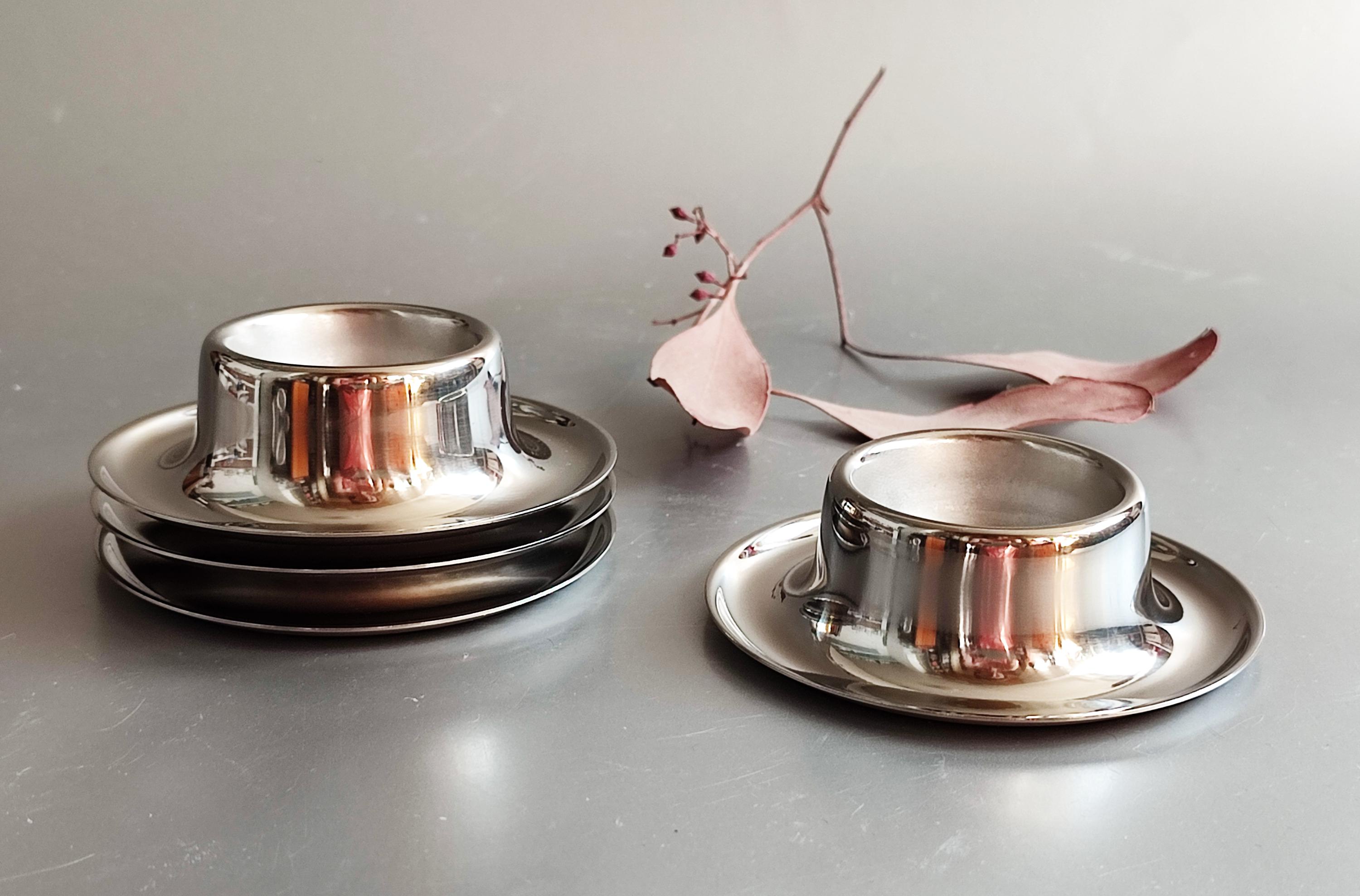 Lot De 4 Coquetiers Vintage Inox 18/10 - Arts De La Table