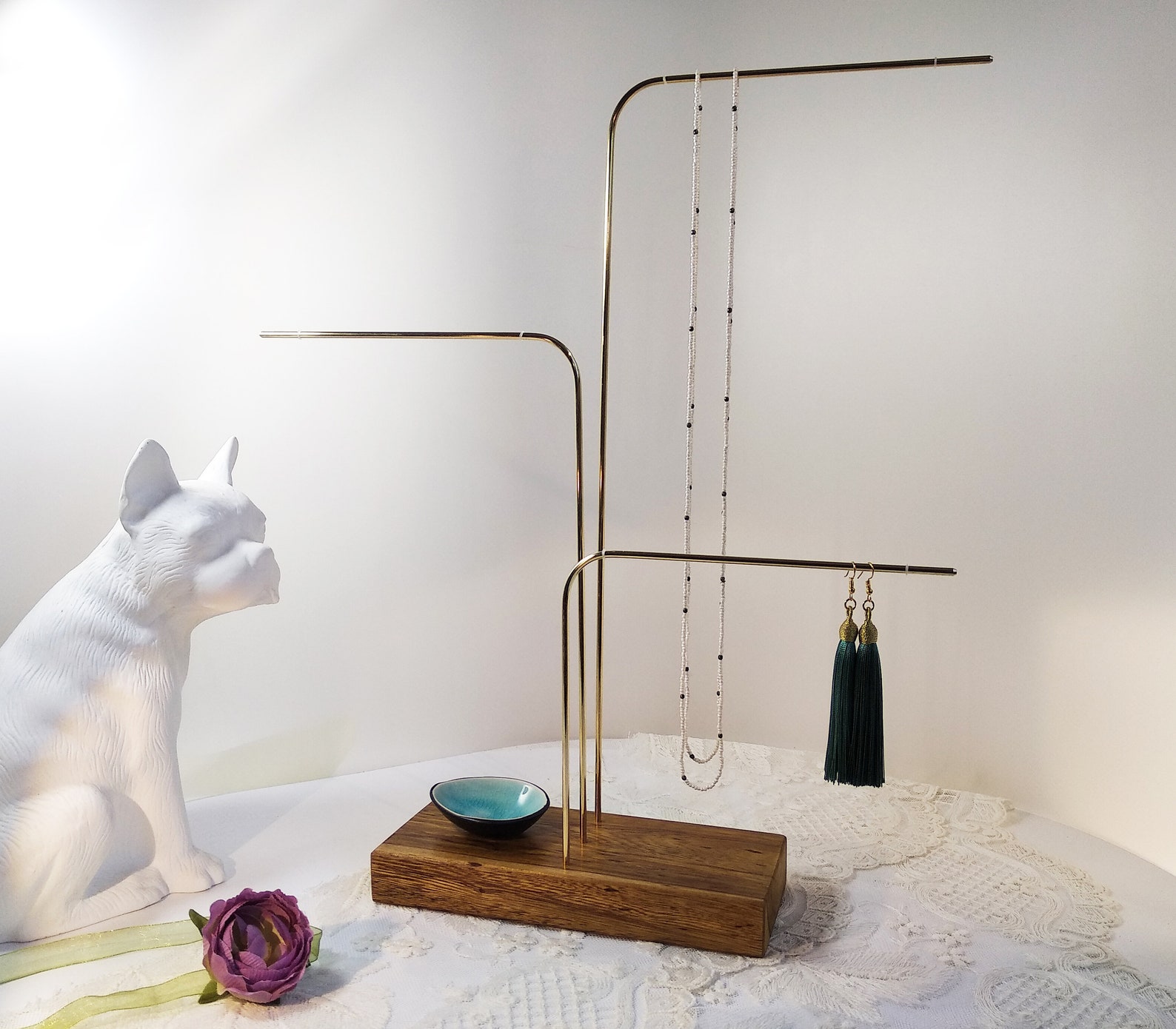 TJ.MOREE Schmuckständer Aus Massivholz - Halsketten Display Mit 16 Haken