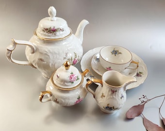 Rosen thale SELB-BAVARIA 陶器　小物入れ　アンティーク Vintage Rosenthal Selb Germany Sanssouci 10 Rosen Teapot Floral
