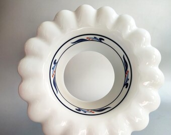 Danish Vintage Bistro Baking Pan, Dansk Nordic Design, Hand-Painted, Cobalt Blue, Round Shape