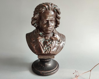 Antique XL Ludwig van Beethoven German composer pianist music ceramic figure large Germany 1890s 1900s Rudolf Uffrecht number 783
