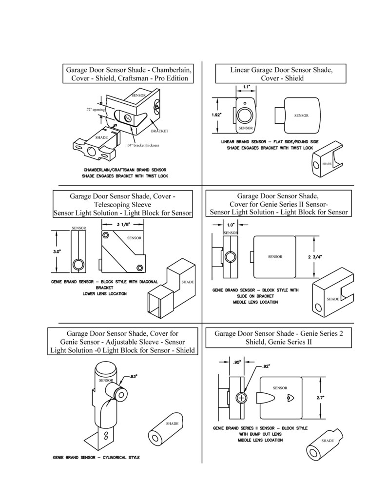 Garage Door Sensor Shade Universal Adjustable Height Etsy