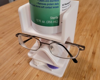 Contact Case Organizer - Glasses Holder - Contact Solution Holder- Eye Care Organizer for Medicine Cabinet