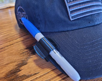 Marker Holder for Cap - Construction Organizer - Sharpie Marker Hat Clip (Set of 2)